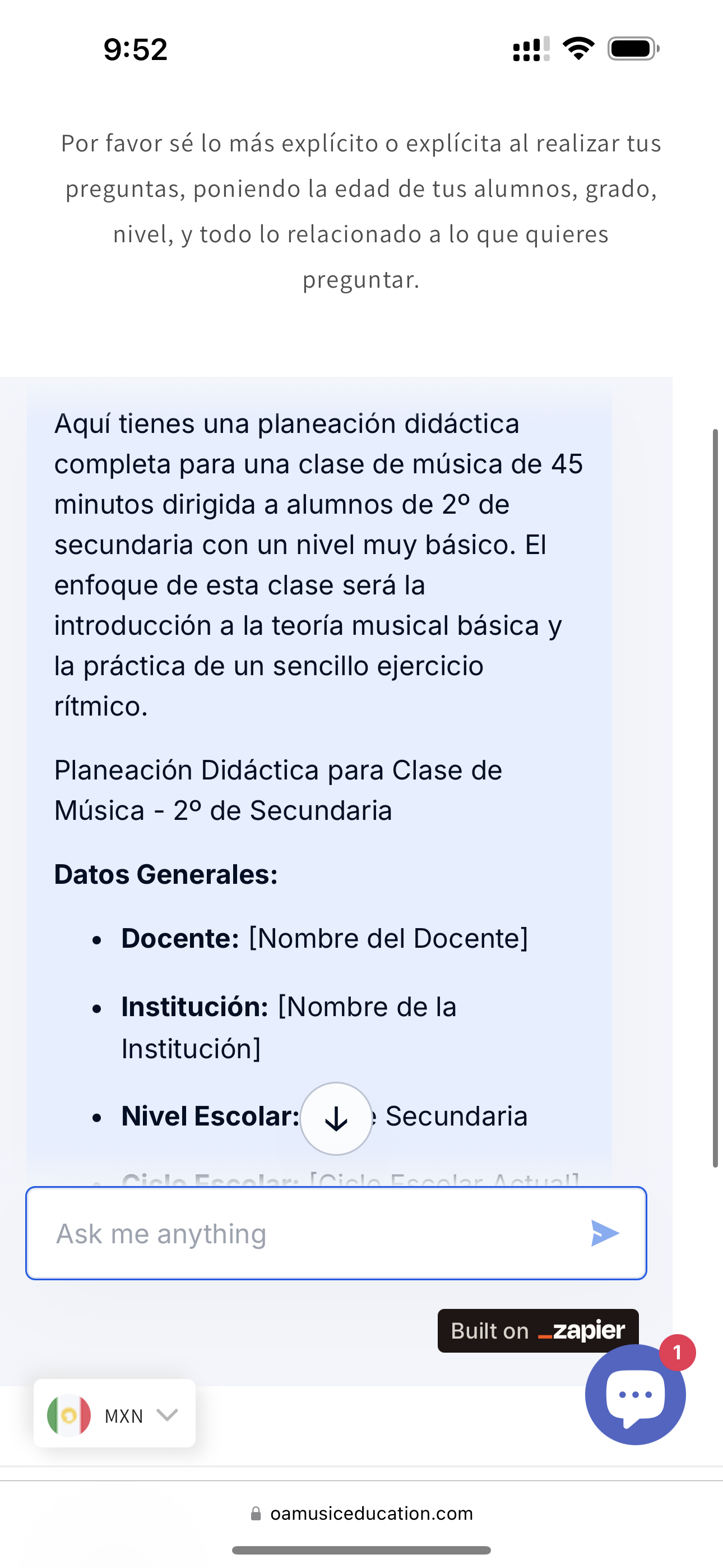 ¡Haz tus planeaciones con IA! Asistente Virtual para clases de música: Music Mentor Pro